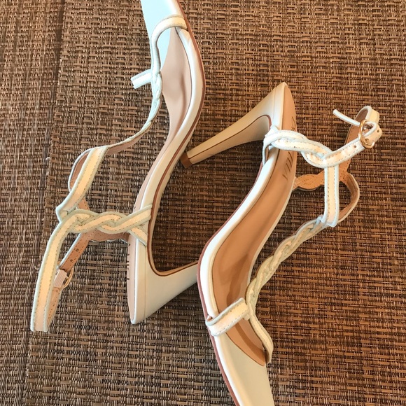 ANTHROPOLOGIE Billy Ella Braided Gilt T-strap heel - Picture 4 of 6